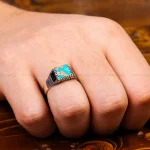 انگشتر فیروزه شجری مردانه کد 31217