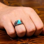 انگشتر فیروزه شجری مردانه کد 31219