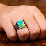 انگشتر فیروزه شجری مردانه کد 31222