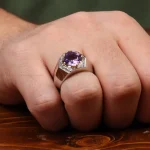 انگشتر آمیتیست مردانه کد 31244