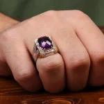 انگشتر آمیتیست مردانه کد 31245