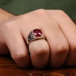 انگشتر یاقوت سرخ مردانه کد 31249