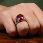 انگشتر یاقوت سرخ مردانه کد 31250