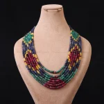 گردنبند چند رج زمرد و یاقوت کد 31102