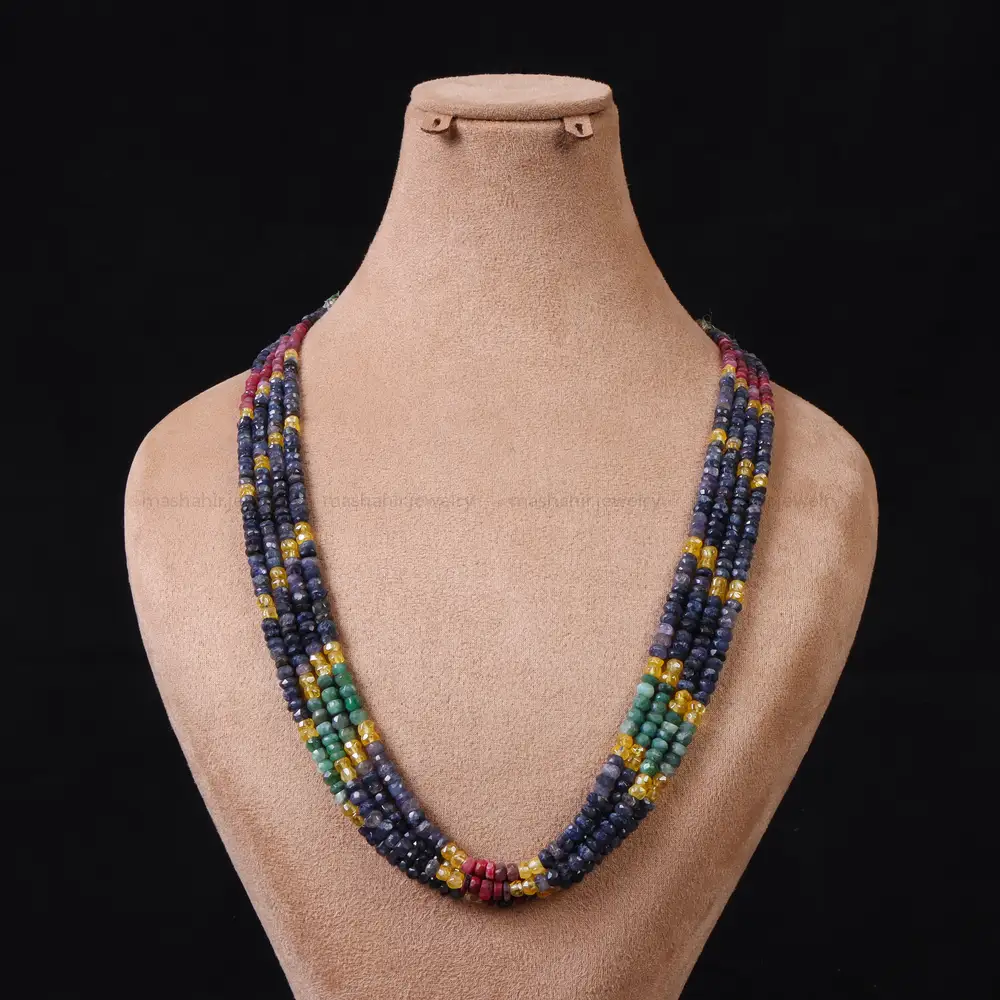 گردنبند چند رج زمرد و یاقوت کد 31104