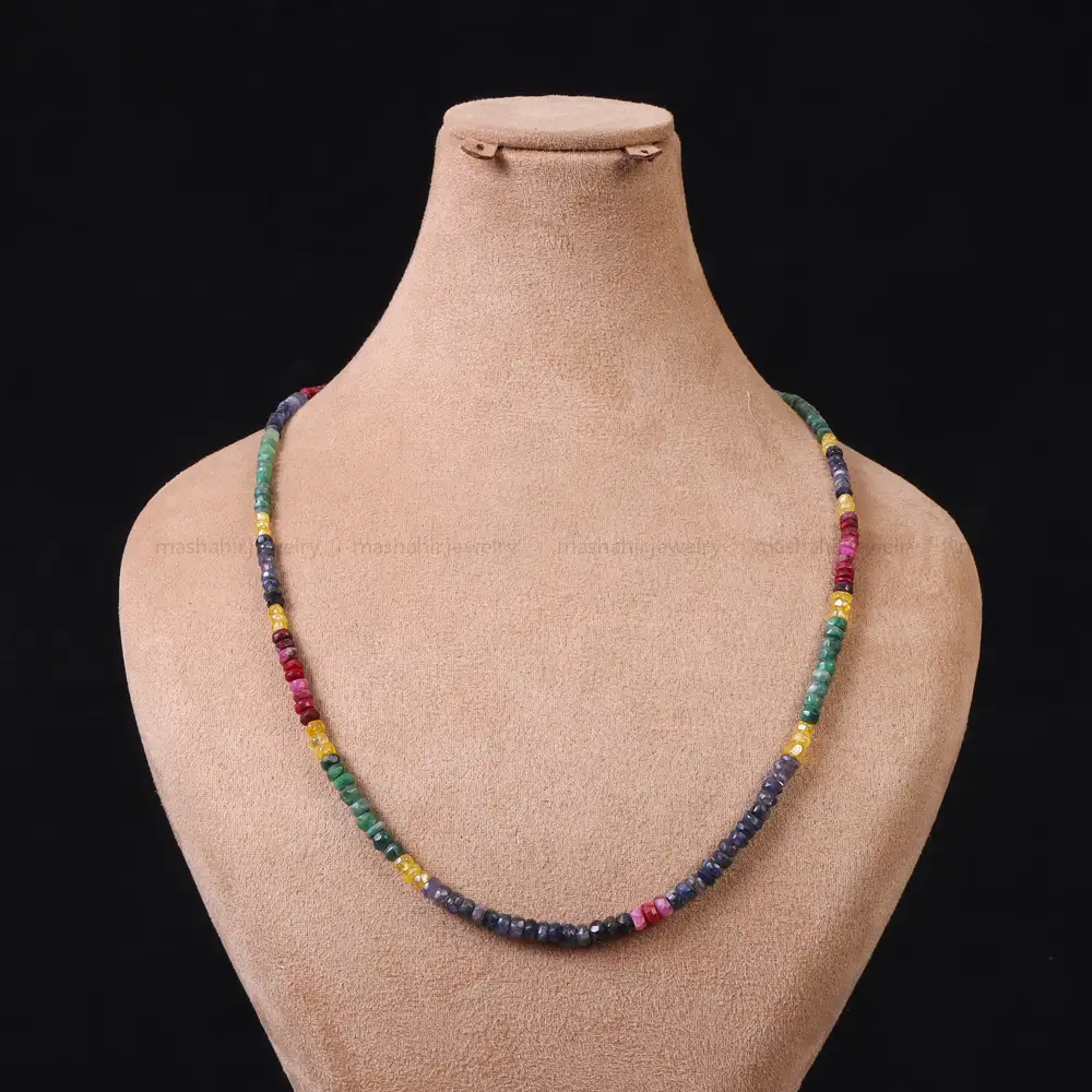 گردنبند رج زمرد و یاقوت کد 31105