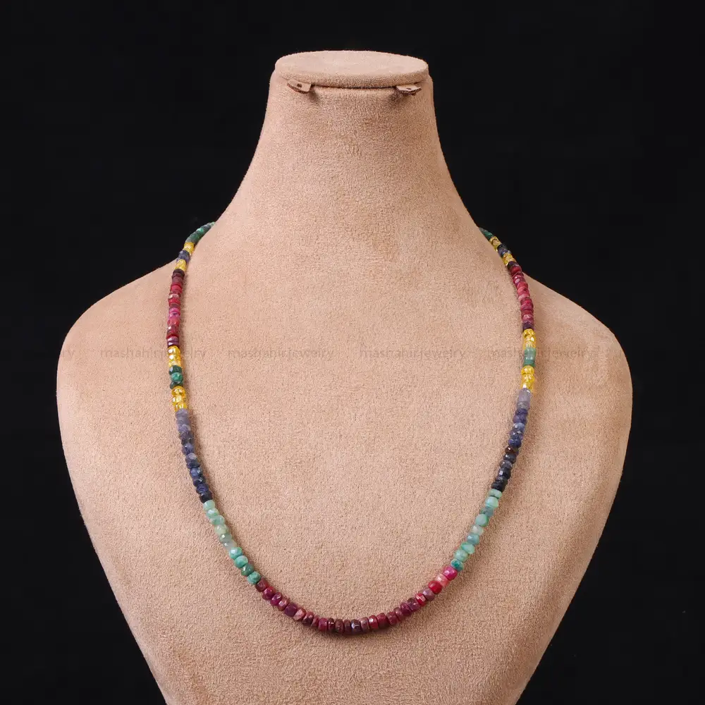 گردنبند رج زمرد و یاقوت کد 31107