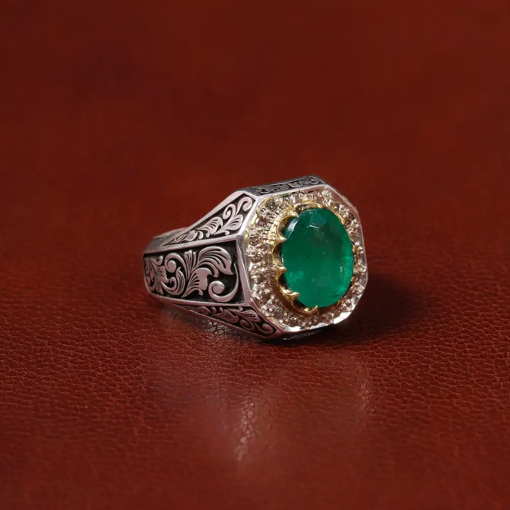 انگشتر زمرد مردانه کد 31271