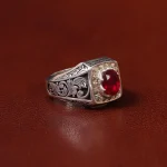 انگشتر یاقوت سرخ مردانه کد 31274