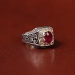 انگشتر یاقوت سرخ مردانه کد 31276