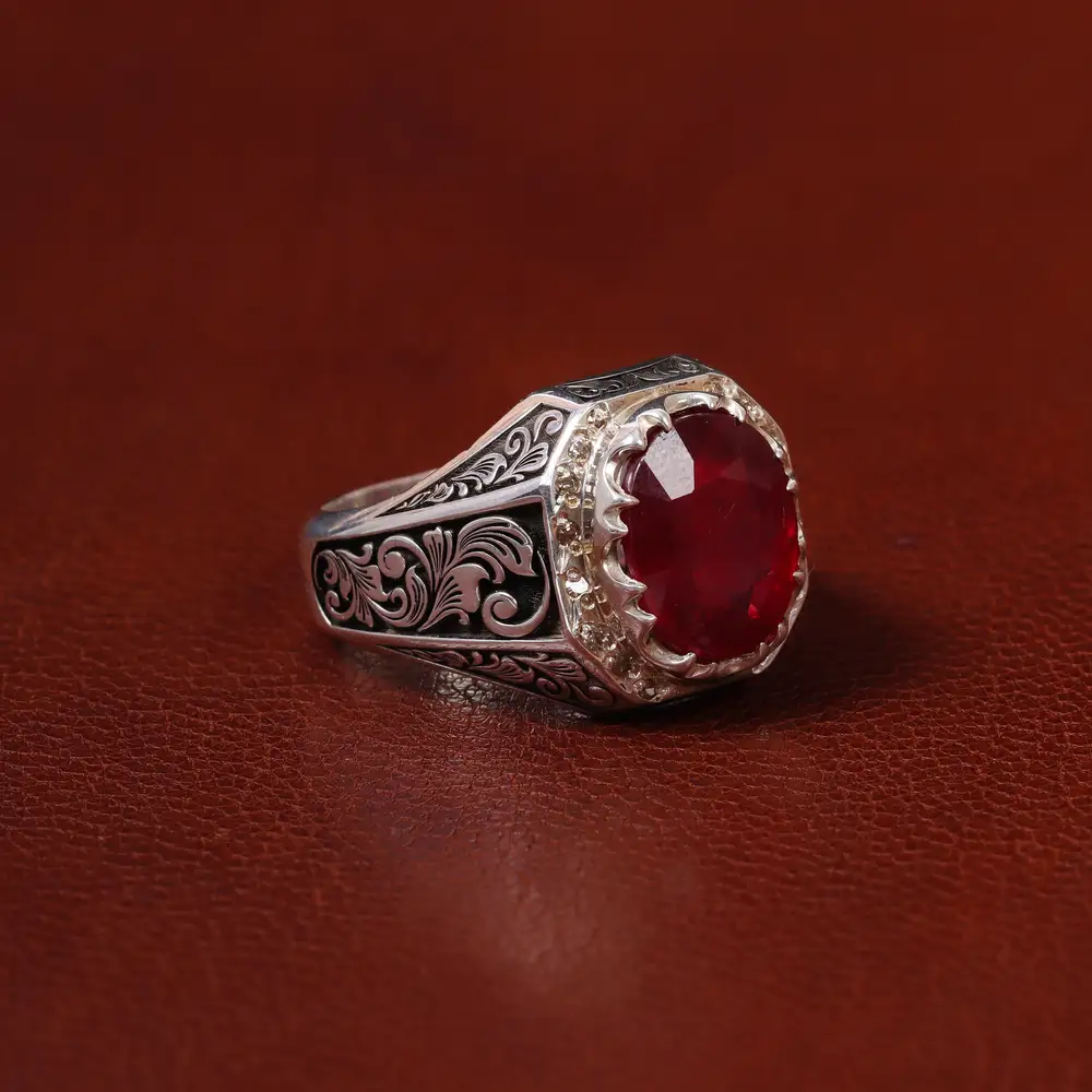 انگشتر یاقوت سرخ مردانه کد 31280