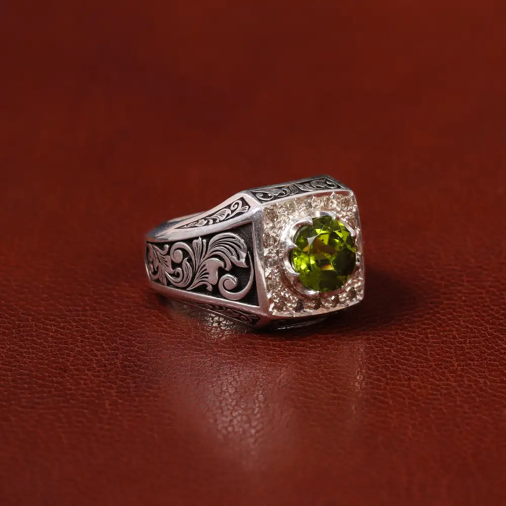 انگشتر زبرجد مردانه کد 31291