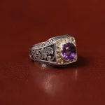 انگشتر آمیتیست مردانه کد 31294