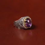 انگشتر آمیتیست مردانه کد 31296