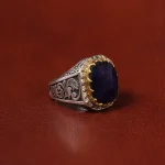 انگشتر یاقوت کبود مردانه کد 31300