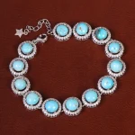 دستبند فیروزه زنانه کد 31345