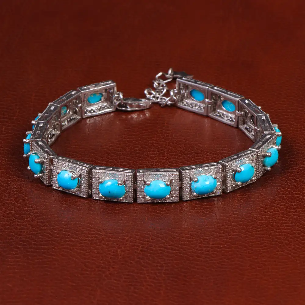 دستبند فیروزه زنانه کد 31346