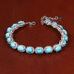 دستبند فیروزه زنانه کد 31348