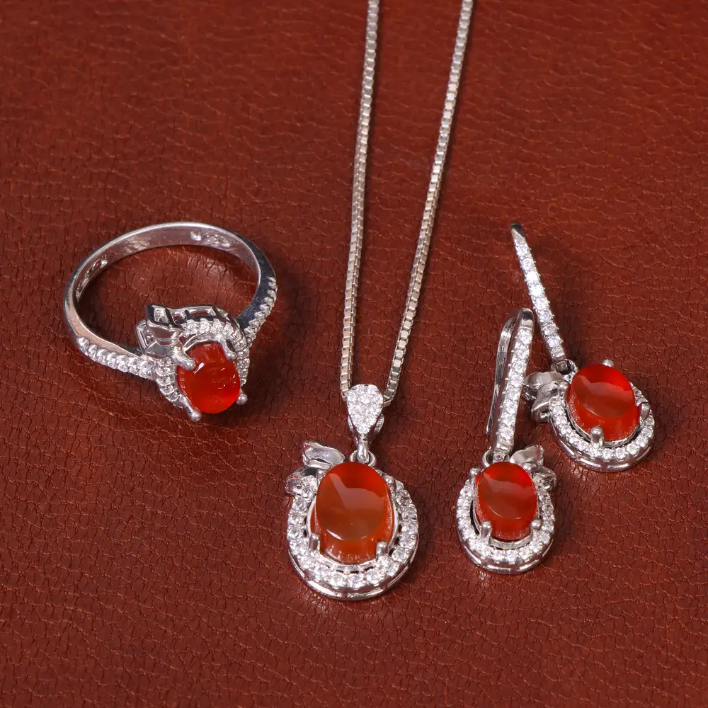 نیم ست عقیق زنانه کد 31420