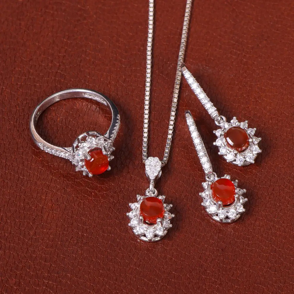 نیم ست عقیق زنانه کد 31421