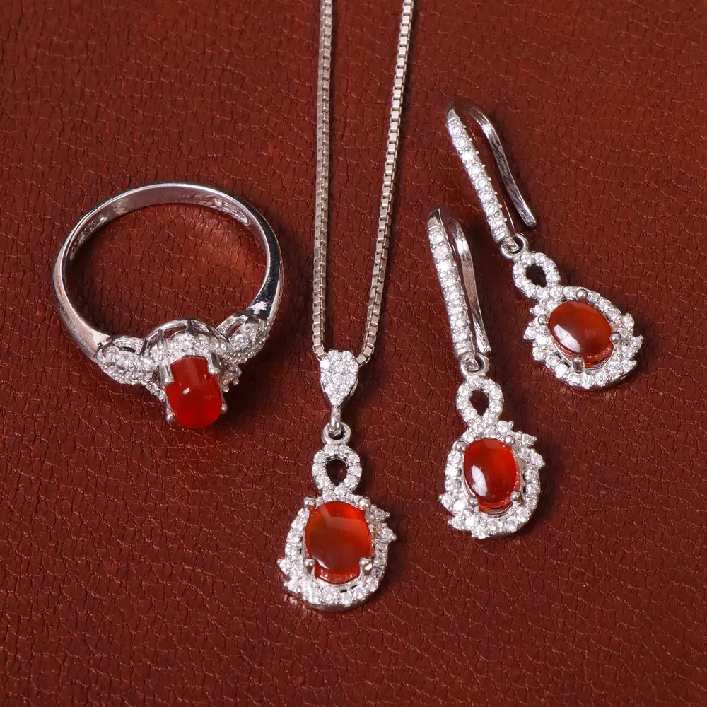 نیم ست عقیق زنانه کد 31422