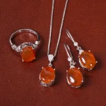 نیم ست عقیق زنانه کد 31423