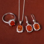 نیم ست عقیق زنانه کد 31424