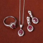 نیم ست یاقوت سرخ زنانه کد 31426