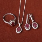 نیم ست یاقوت سرخ زنانه کد 31428