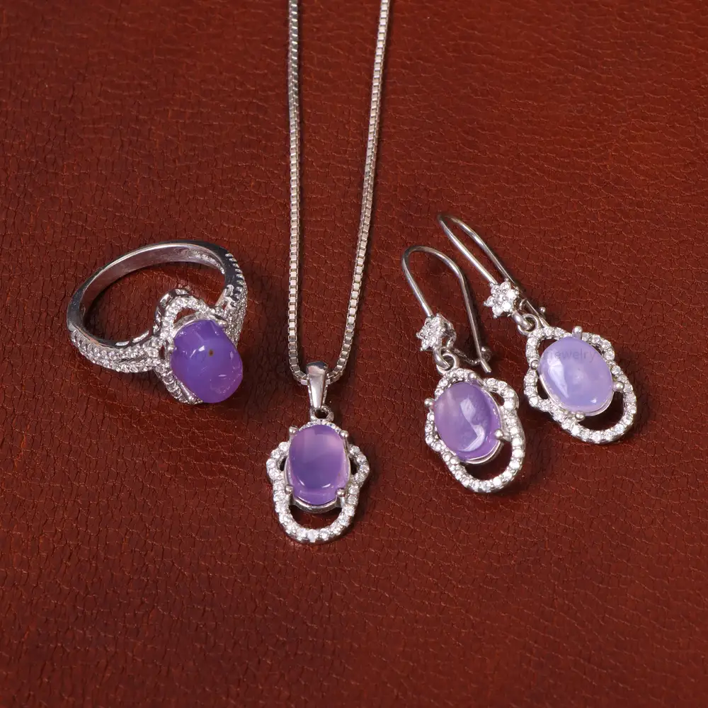 نیم ست عقیق سوسنی زنانه کد 31433