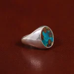 انگشتر فیروزه شجری مردانه کد 31441