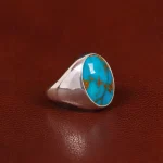 انگشتر فیروزه شجری مردانه کد 31444