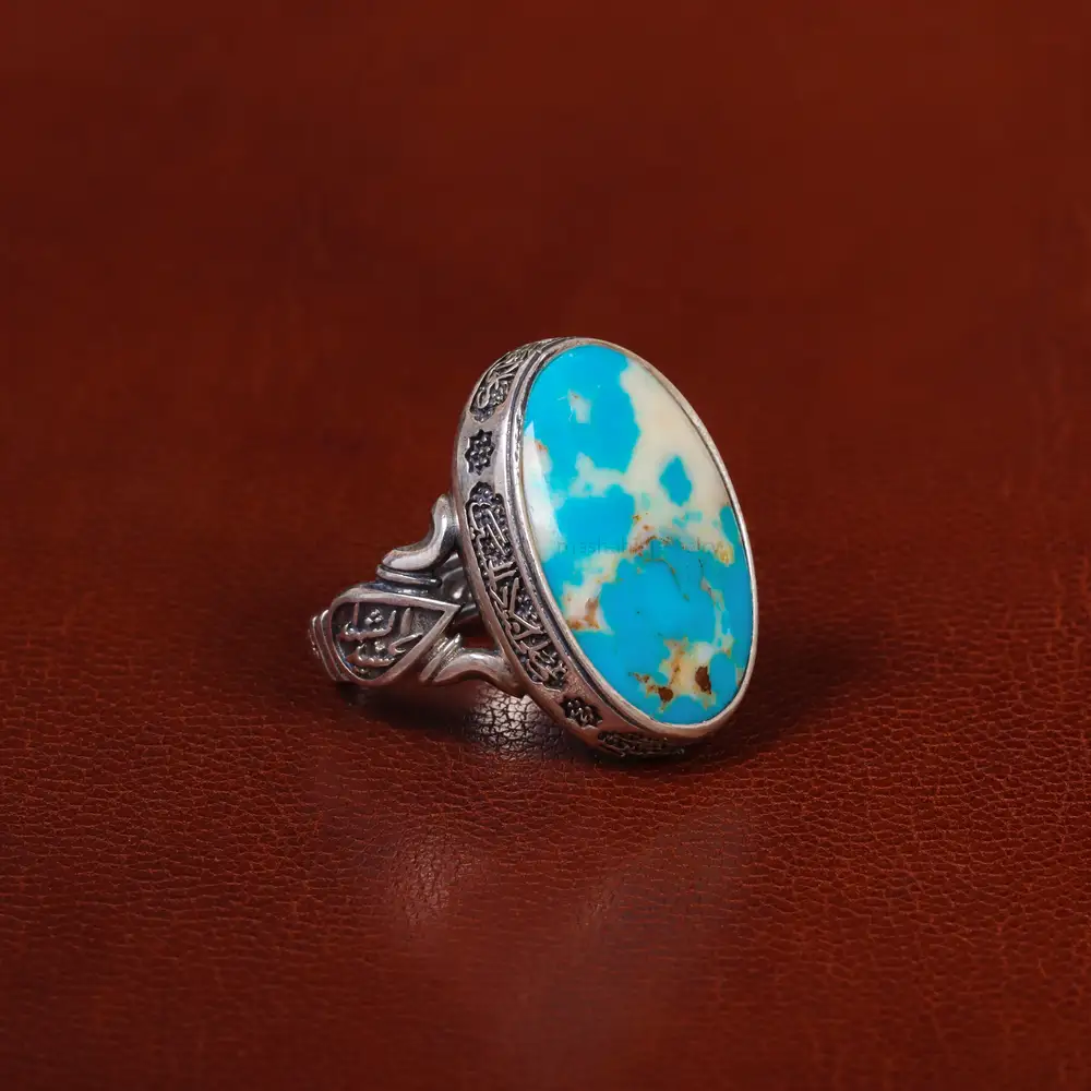 انگشتر فیروزه شجری مردانه کد 31453