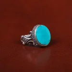 انگشتر فیروزه عجمی مردانه کد 31456