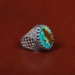 انگشتر فیروزه شجری مردانه کد 31471