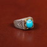 انگشتر فیروزه شجری مردانه کد 31487