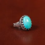 انگشتر فیروزه عجمی مردانه کد 31490