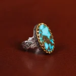 انگشتر فیروزه شجری مردانه کد 31497