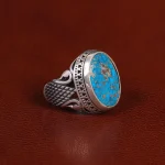 انگشتر فیروزه شجری مردانه کد 31502