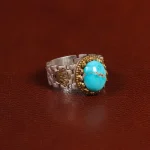 انگشتر فیروزه شجری مردانه کد 31522