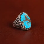 انگشتر فیروزه شجری مردانه کد 31529