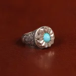 انگشتر فیروزه عجمی مردانه کد 31546