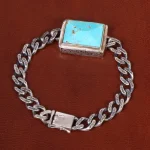 دستبند فیروزه مردانه کد 31548