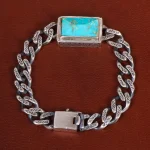 دستبند فیروزه مردانه کد 31550