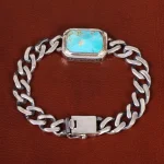 دستبند فیروزه مردانه کد 31552