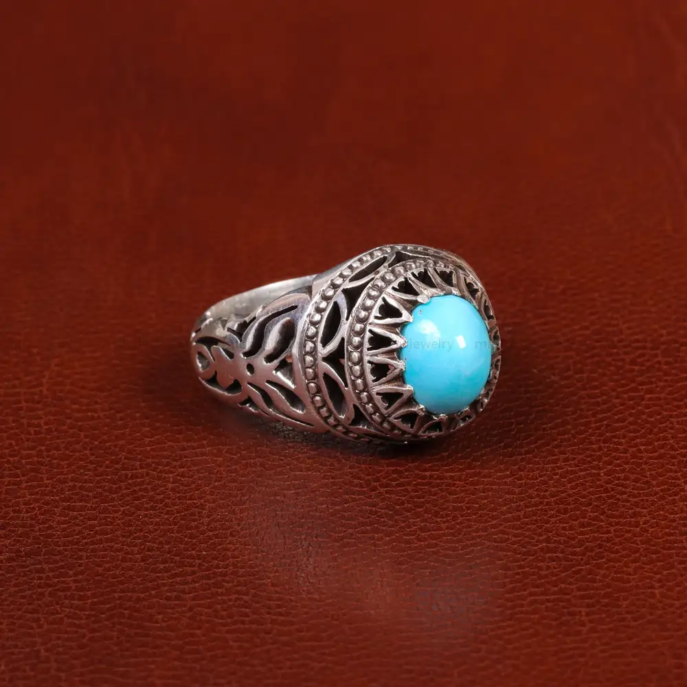 انگشتر فیروزه عجمی مردانه کد 31563