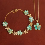 نیم ست فیروزه زنانه کد 31570