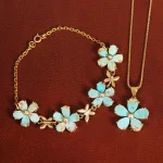 نیم ست فیروزه زنانه کد 31571