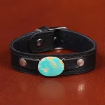 دستبند چرم فیروزه مردانه کد 31573