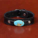 دستبند چرم فیروزه مردانه کد 31574